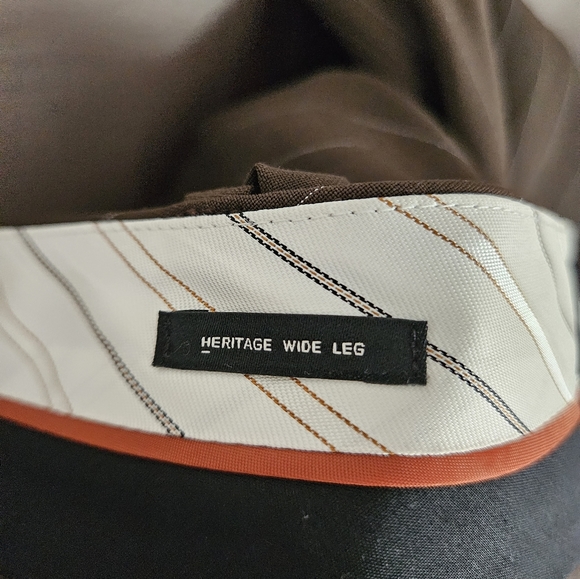 NWOT Talbots brown pinstripe Heritage wool blend trousers pants Womens 12 - Picture 6 of 9